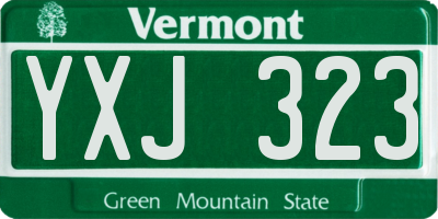 VT license plate YXJ323