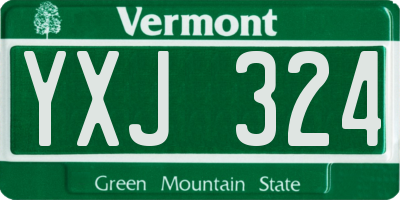 VT license plate YXJ324