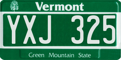 VT license plate YXJ325
