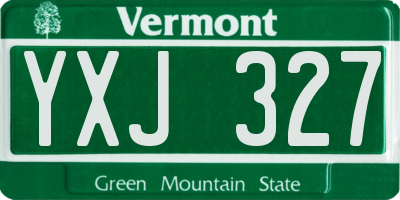 VT license plate YXJ327