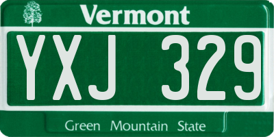 VT license plate YXJ329
