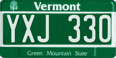 VT license plate YXJ330