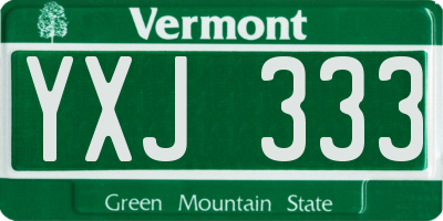 VT license plate YXJ333
