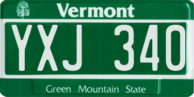 VT license plate YXJ340