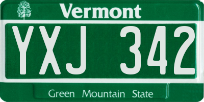 VT license plate YXJ342