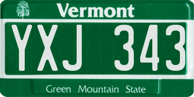 VT license plate YXJ343