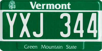 VT license plate YXJ344
