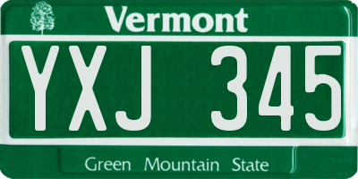 VT license plate YXJ345