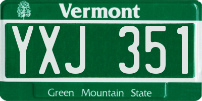 VT license plate YXJ351