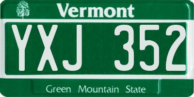 VT license plate YXJ352