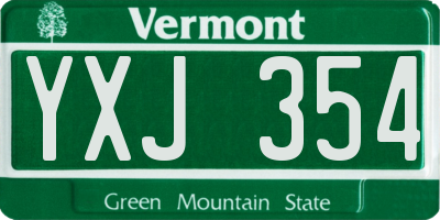VT license plate YXJ354