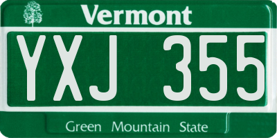 VT license plate YXJ355