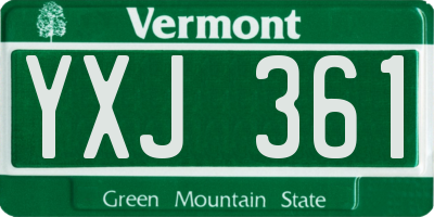 VT license plate YXJ361
