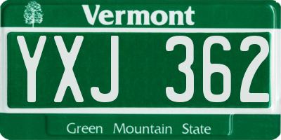 VT license plate YXJ362