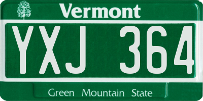VT license plate YXJ364