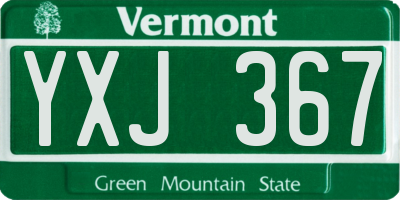 VT license plate YXJ367