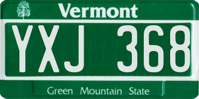 VT license plate YXJ368