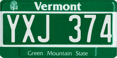 VT license plate YXJ374
