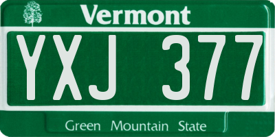 VT license plate YXJ377