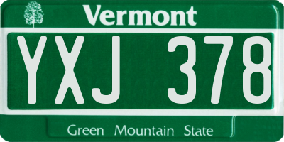 VT license plate YXJ378