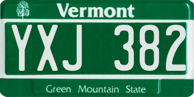VT license plate YXJ382