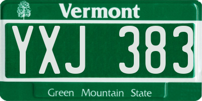 VT license plate YXJ383