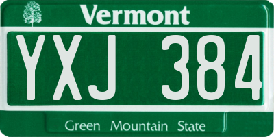 VT license plate YXJ384