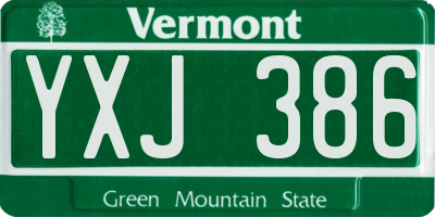 VT license plate YXJ386