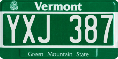 VT license plate YXJ387