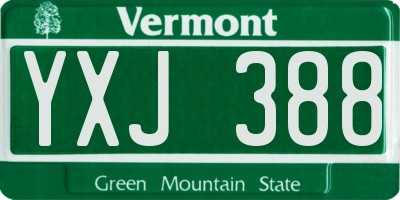 VT license plate YXJ388