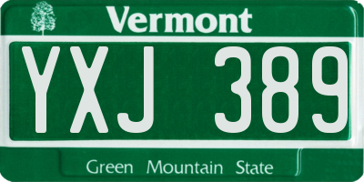 VT license plate YXJ389