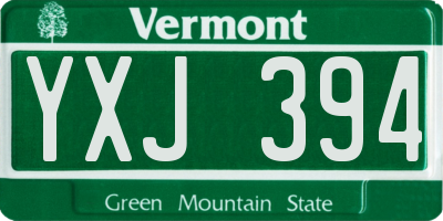 VT license plate YXJ394
