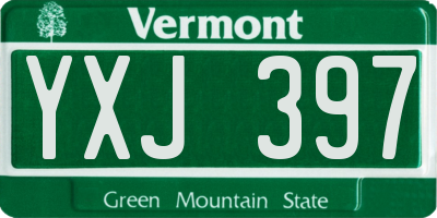 VT license plate YXJ397
