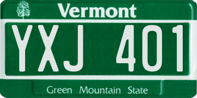 VT license plate YXJ401