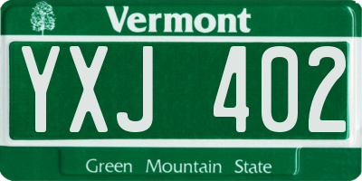 VT license plate YXJ402