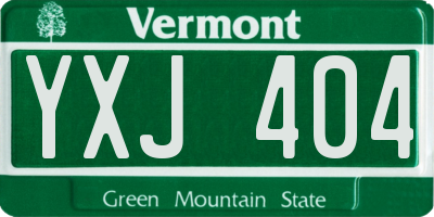 VT license plate YXJ404