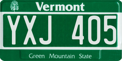 VT license plate YXJ405