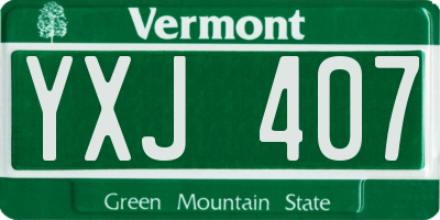VT license plate YXJ407