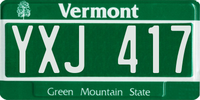 VT license plate YXJ417