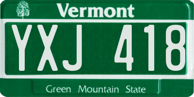 VT license plate YXJ418