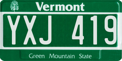 VT license plate YXJ419
