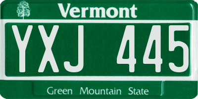 VT license plate YXJ445