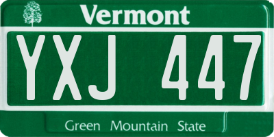 VT license plate YXJ447