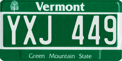 VT license plate YXJ449