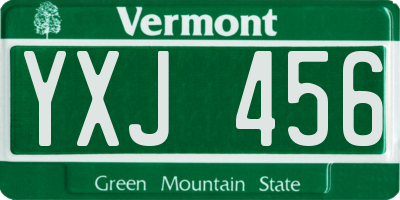 VT license plate YXJ456