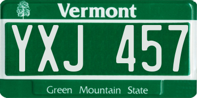VT license plate YXJ457
