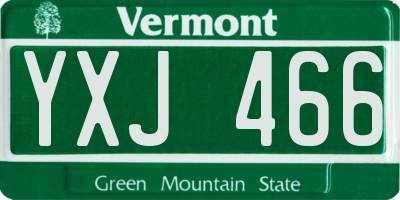 VT license plate YXJ466