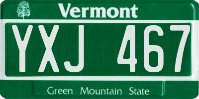 VT license plate YXJ467