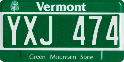 VT license plate YXJ474