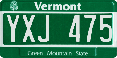 VT license plate YXJ475